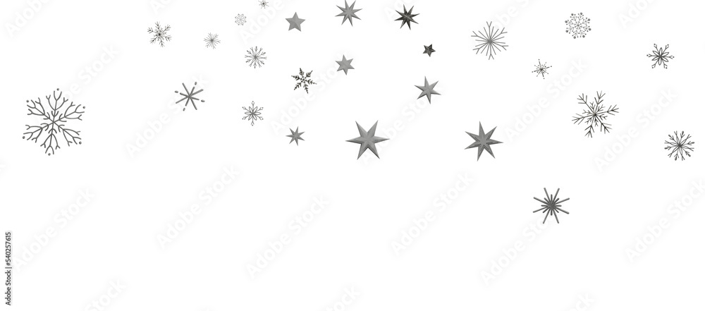 Snowflakes and bokeh lights on the blue Merry Christmas background. 3D render Snowflakes and bokeh lights on the blue Merry Christmas background. 3D render