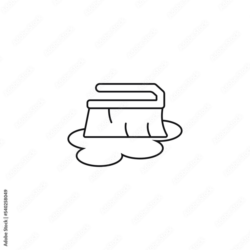 Fototapeta premium Cleaning brush icon. Monochrome symbol.