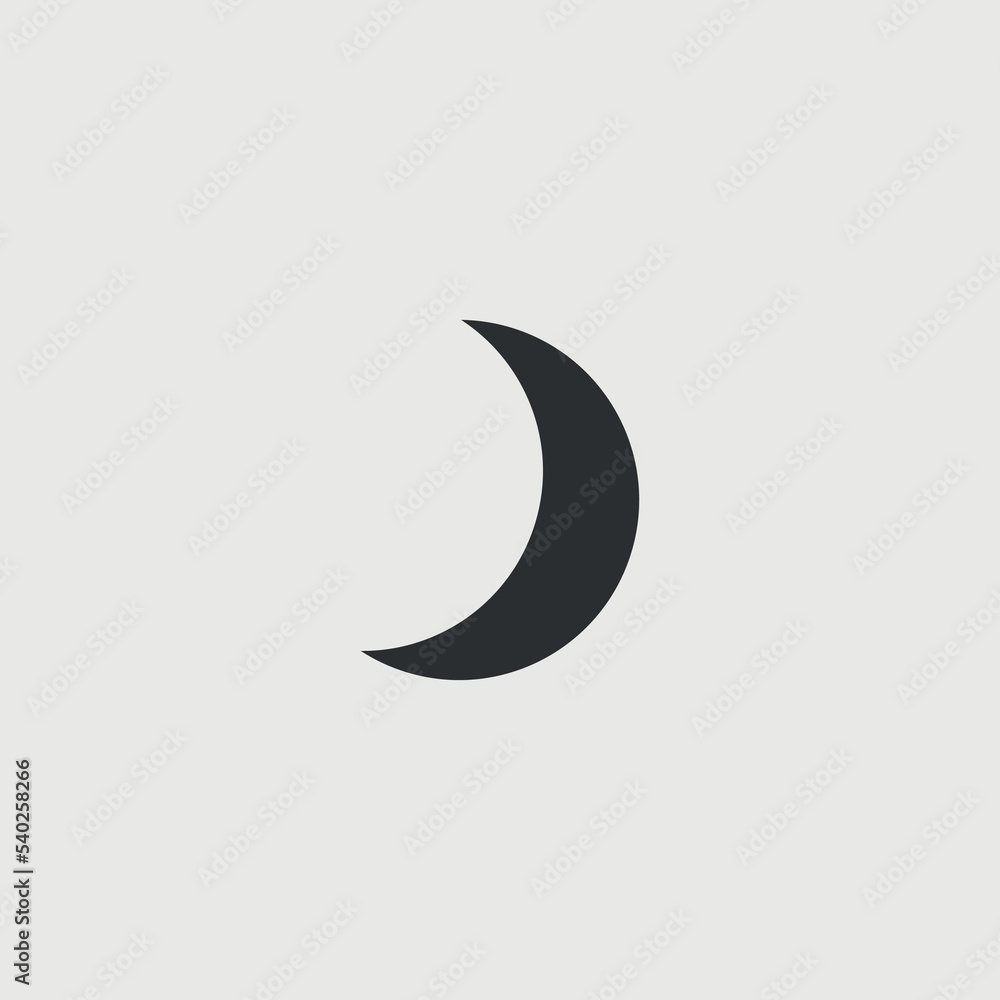 Moon vector icon illustration sign Moon vector icon illustration sign