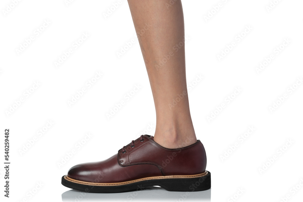 Men wearing leather shoes of side view isolated on white background Men wearing leather shoes of side view isolated on white background