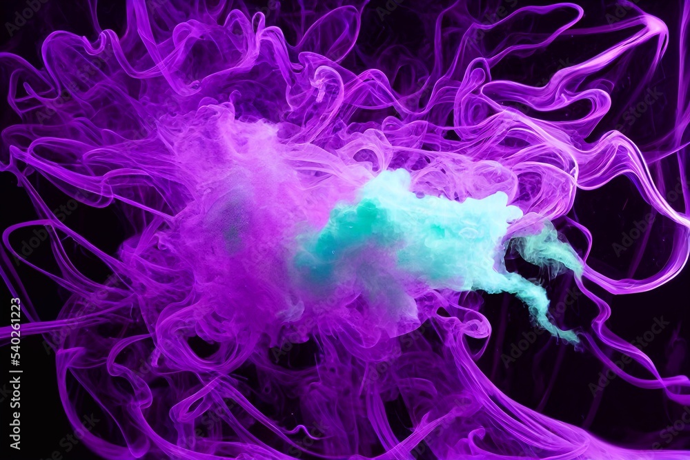 Fototapeta premium Computer generated 3D illustration of a Halloween spooky ectoplasm smoke against a black background. A.I. generated art.