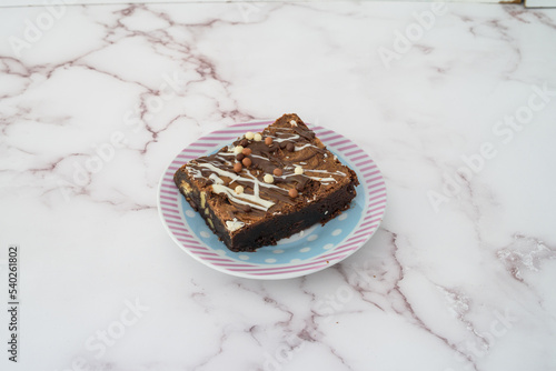 chocolate brownie on a plate