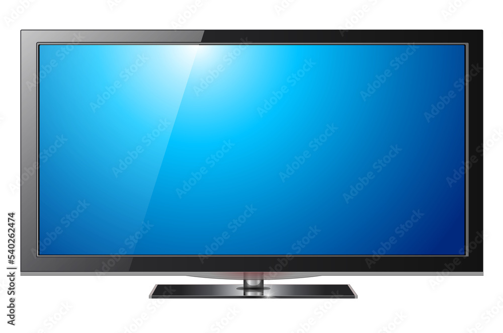 Monitor tv, flat screen 3d icon isolated. Monitor tv, flat screen 3d icon isolated.