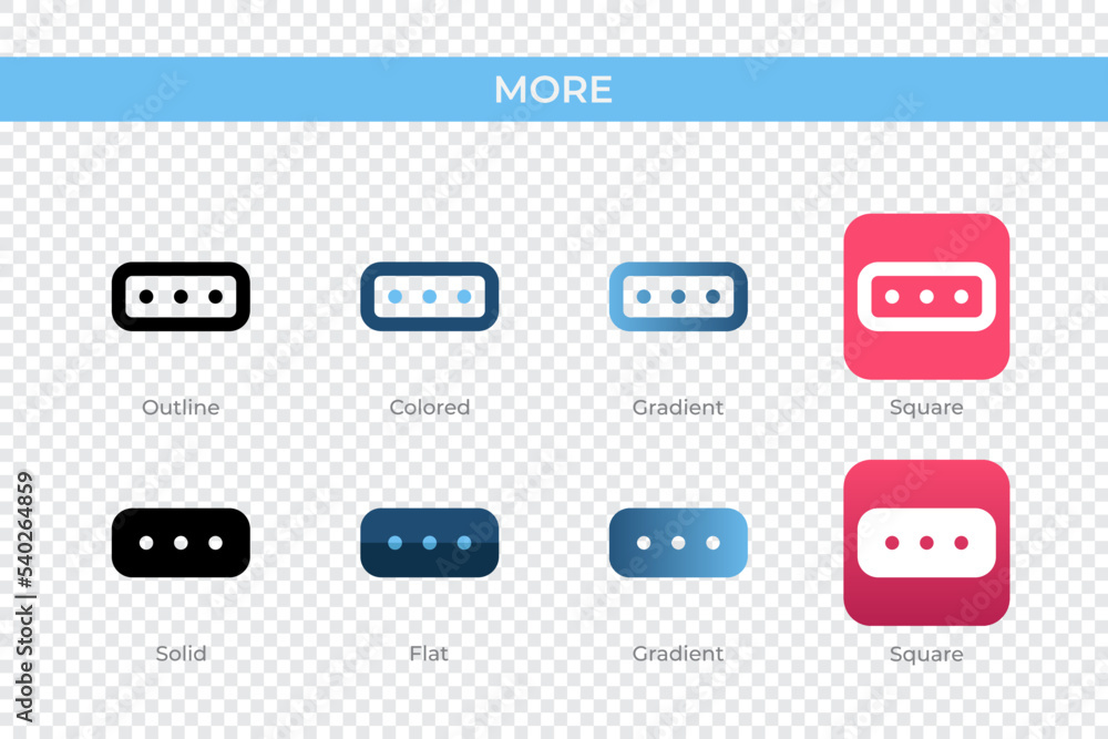 more icon in different style. more vector icons designed in outline, solid, colored, gradient, and flat style. Symbol, logo illustration. Vector illustration more icon in different style. more vector icons designed in outline, solid, colored, gradient, and flat style. Symbol, logo illustration. Vector illustration