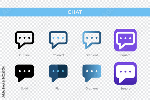 chat icon in different style. chat vector icons designed in outline, solid, colored, gradient, and flat style. Symbol, logo illustration. Vector illustration