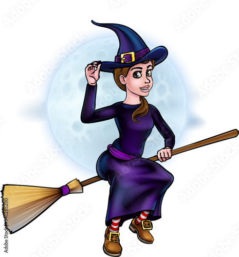 A witch halloween cartoon c...