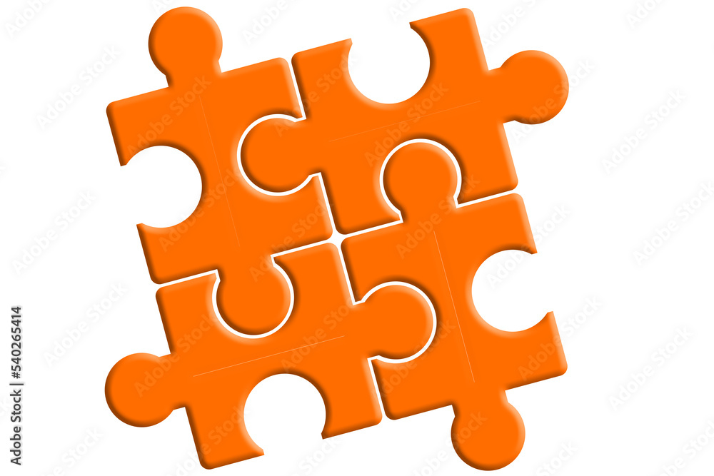 Four piece flat puzzle for infographic presentation Four piece flat puzzle for infographic presentation