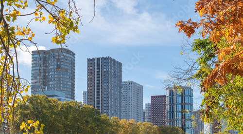 Canvas Print Le quartier de Beaugrenelle en automne, Paris, France