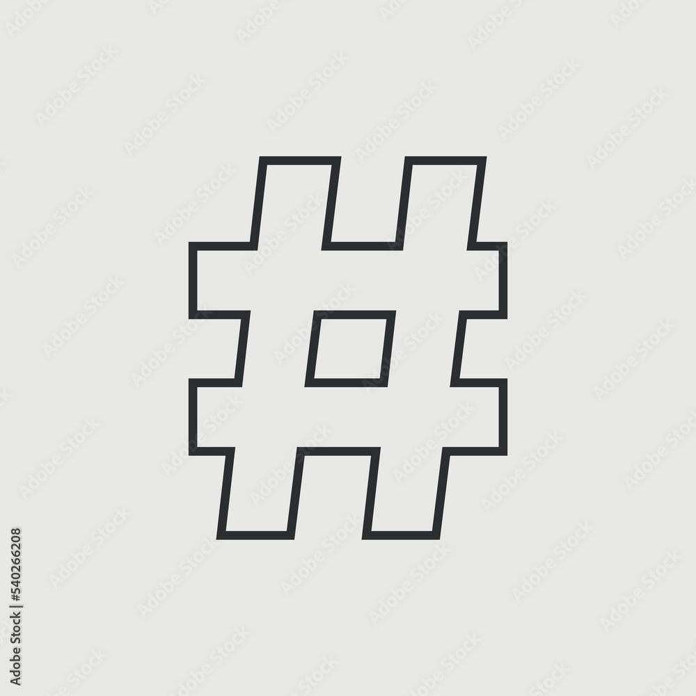 Obraz premium Hashtag vector icon illustration sign