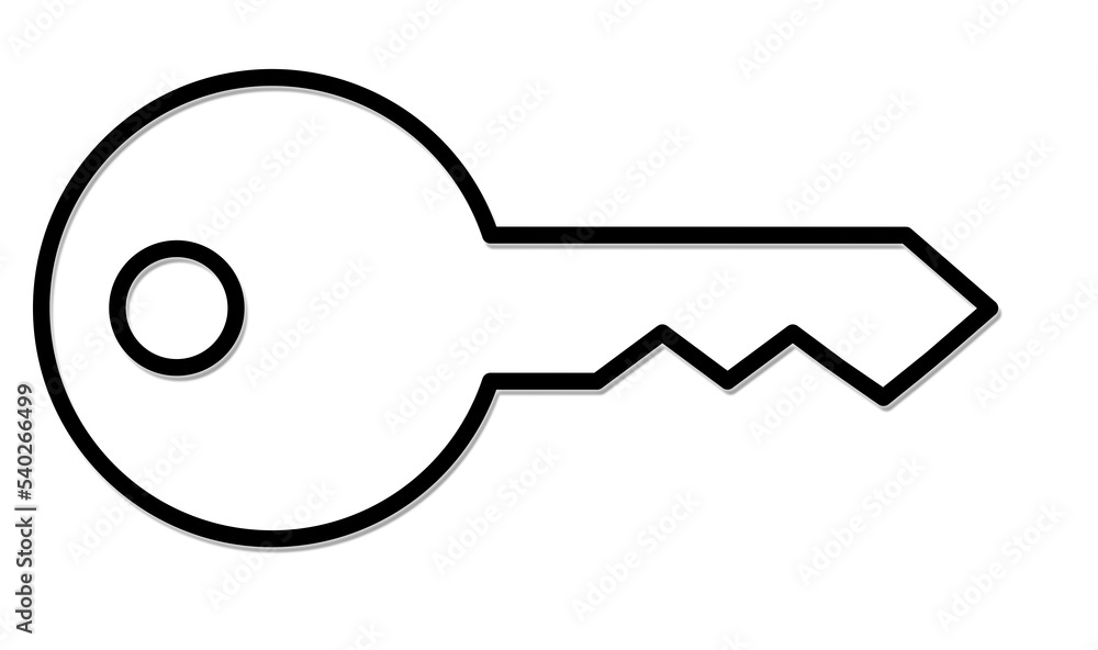 Key Icon Illusdtration Isolated On White Background Key Icon Illusdtration Isolated On White Background