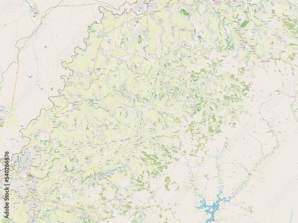 Obraz premium Berea, Lesotho. OSM. No legend