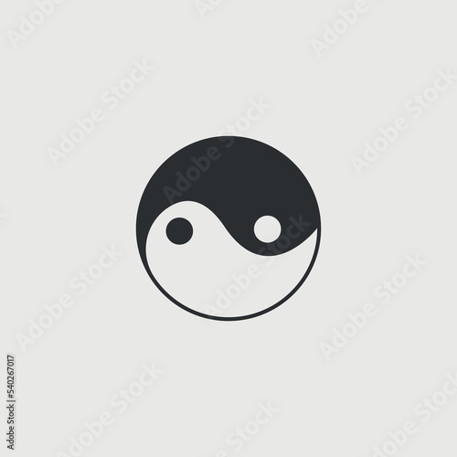 Yin yang vector icon illustration sign
