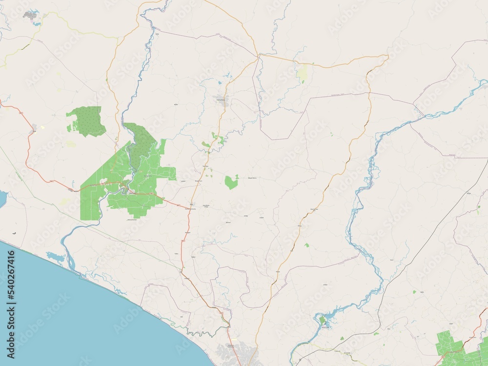 Obraz premium Bomi, Liberia. OSM. No legend