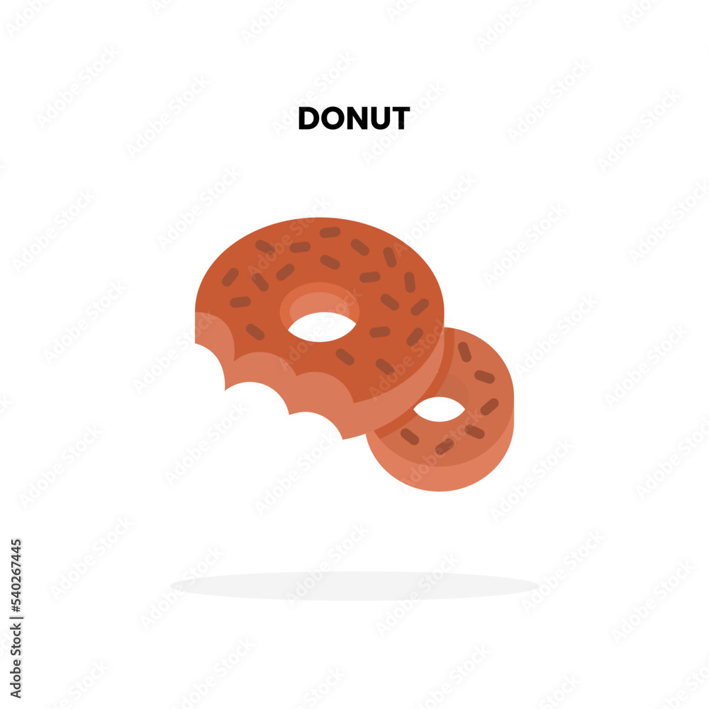 Donuts flat icon, with cracked bite eat Vector Illustration for Graphic Design Element. Isolated on white background Donuts flat icon, with cracked bite eat Vector Illustration for Graphic Design Element. Isolated on white background