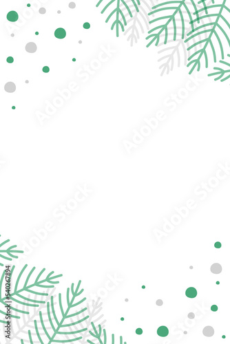 Hand drawn Christmas branches on transparent background. Ornament. PNG illustration