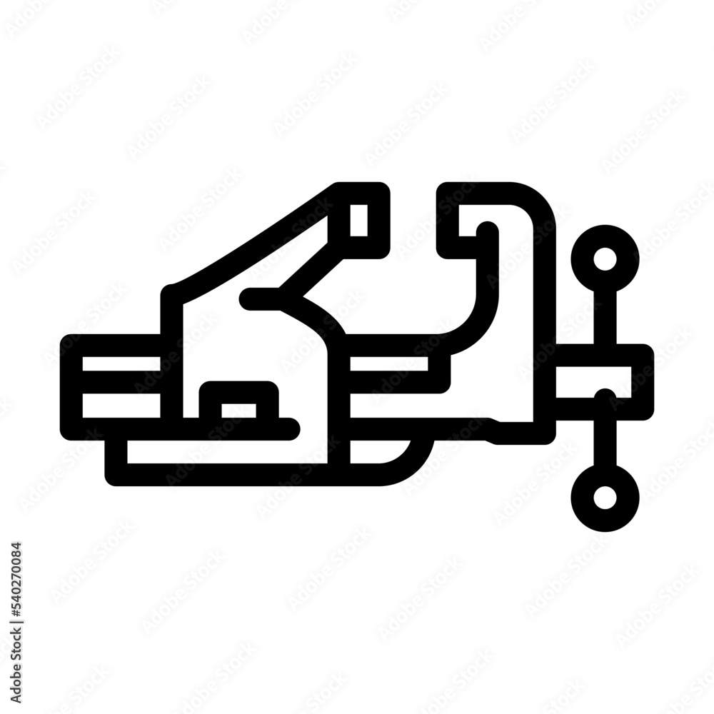 bench vice line icon vector. bench vice sign. isolated contour symbol black illustration bench vice line icon vector. bench vice sign. isolated contour symbol black illustration