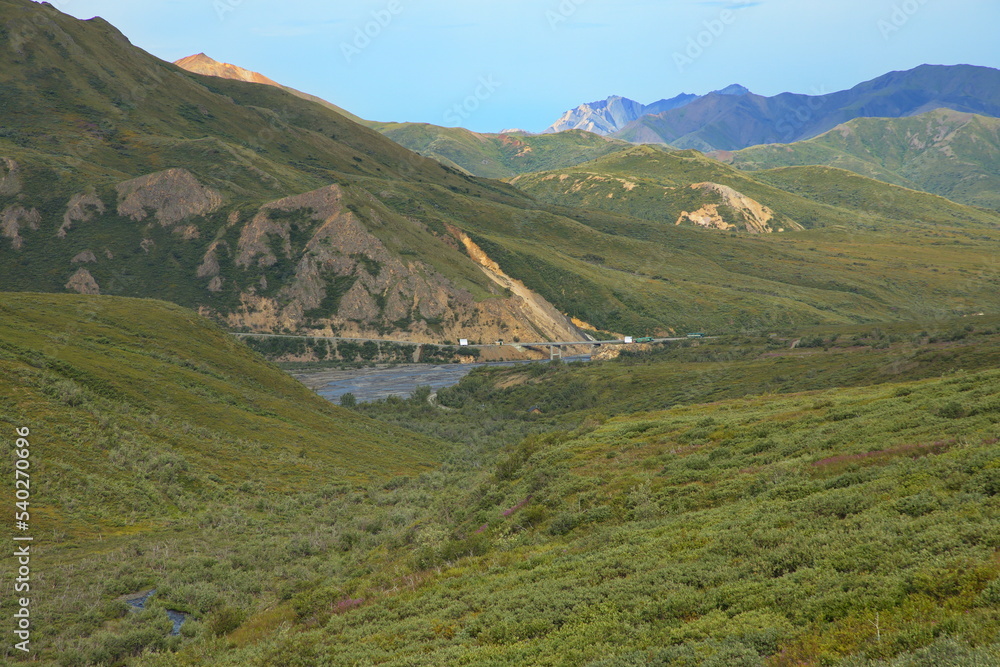 Mountain panorama in Denali National Park and Preserve,Alaska,United States,North America
