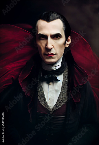 Concept art illustration of count Dracula vampire