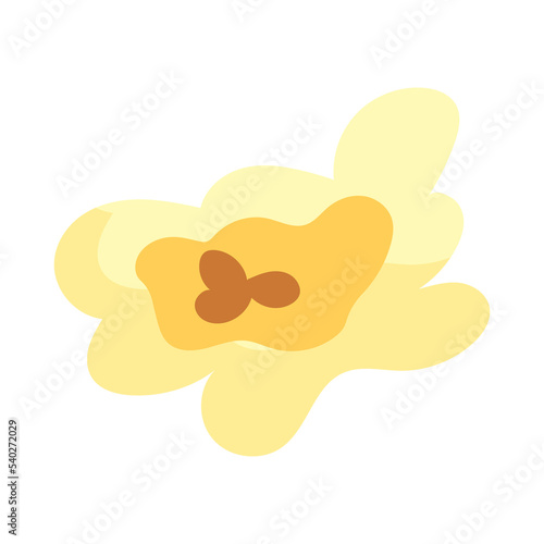 Сartoon kernel popcorn and pop corn snack. Tasty icon grain maize and salty eat. Caramel sweetcorn for movie and isolated single nutrition. Closeup fluffy treat vector illustration