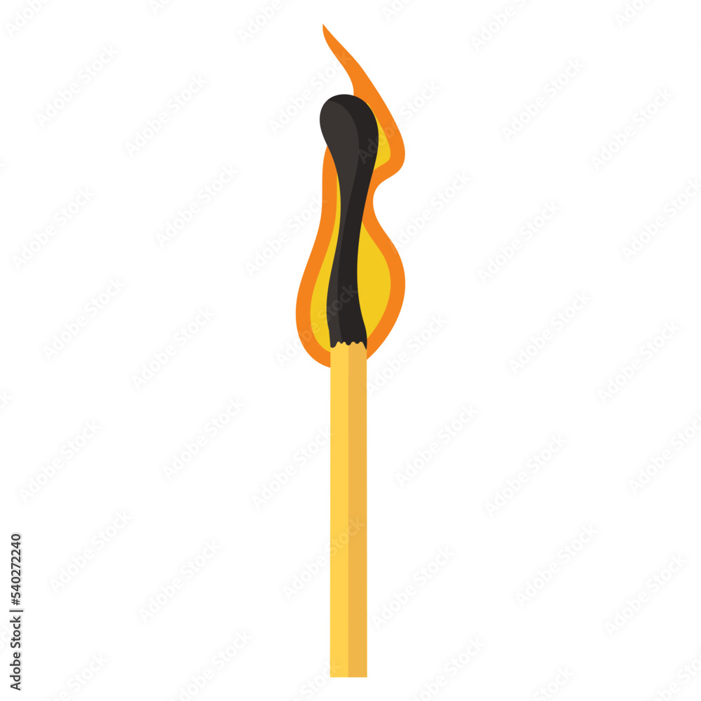 Burning match animation and flame ignite wooden stick. Matchstick fire sequence isolated icon. Cartoon burnt step and element . Flammable match vector illustration Burning match animation and flame ignite wooden stick. Matchstick fire sequence isolated icon. Cartoon burnt step and element . Flammable match vector illustration