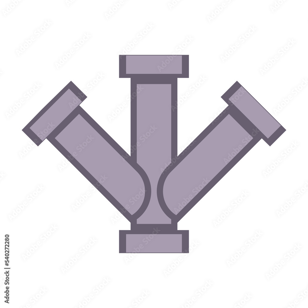 Metal pipe. Icon for pipeline and water tube construction. Industrial pipe for water or gas. Factory element connection equipment with flange. Part canalization vector illustration Metal pipe. Icon for pipeline and water tube construction. Industrial pipe for water or gas. Factory element connection equipment with flange. Part canalization vector illustration