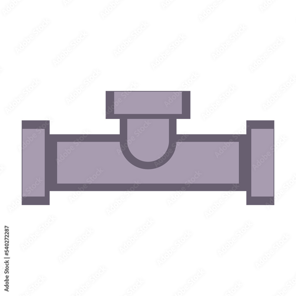 Metal pipe. Icon for pipeline and water tube construction. Industrial pipe for water or gas. Factory element connection equipment with flange. Part canalization vector illustration Metal pipe. Icon for pipeline and water tube construction. Industrial pipe for water or gas. Factory element connection equipment with flange. Part canalization vector illustration