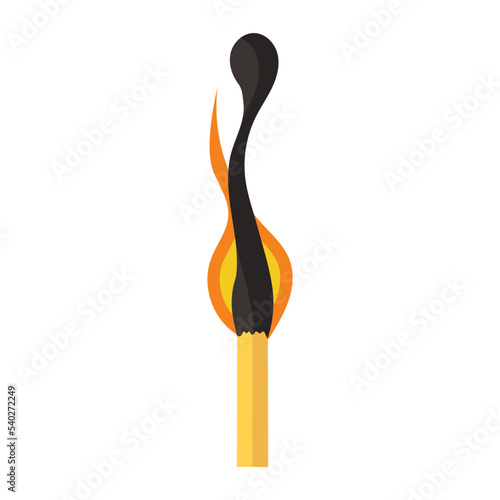 Burning match animation and flame ignite wooden stick. Matchstick fire sequence isolated icon. Cartoon burnt step and element . Flammable match vector illustration