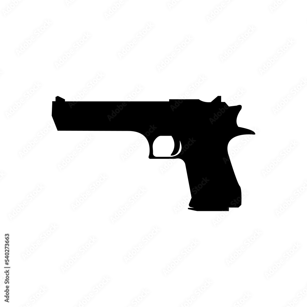 Desert Eagle pistol icon, handgun vector symbol isolated on white background Desert Eagle pistol icon, handgun vector symbol isolated on white background