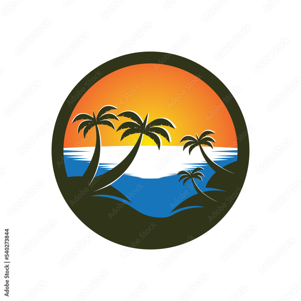 Sunset logo icon design symbol illustration