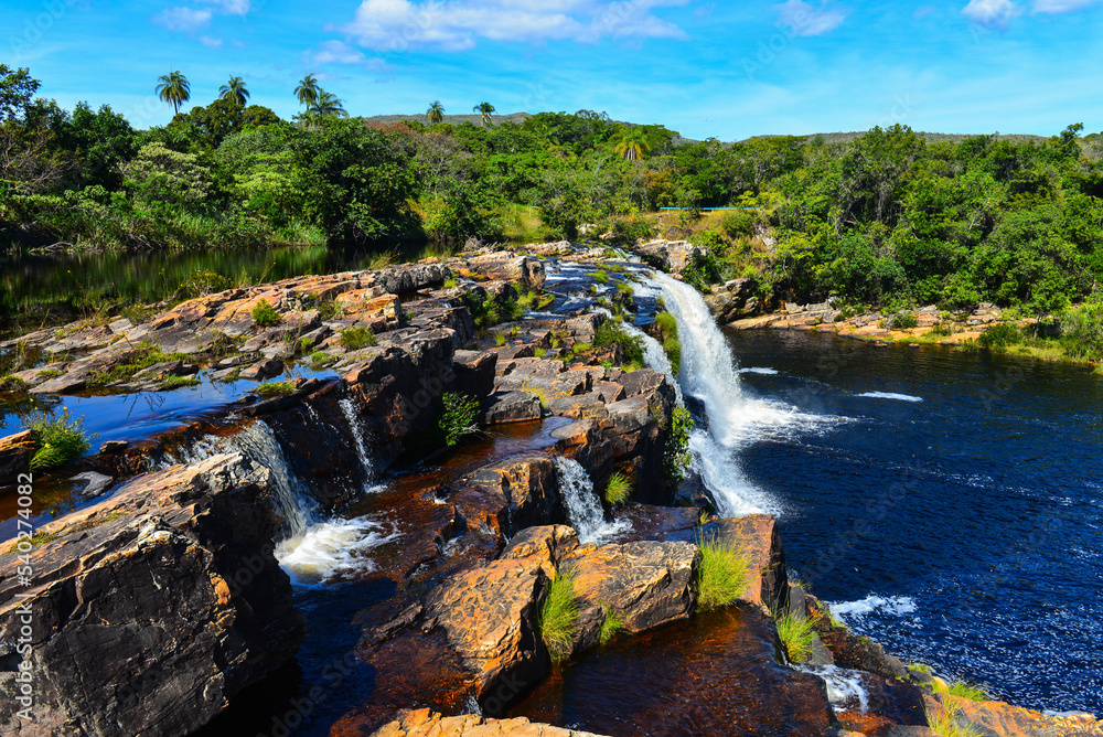 The Cachoeira Grande waterfall, on the outskirts of the Serra do Cipó National Park, Minas Gerais state, Brazil The Cachoeira Grande waterfall, on the outskirts of the Serra do Cipó National Park, Minas Gerais state, Brazil
