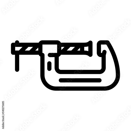 c clamp line icon vector. c clamp sign. isolated contour symbol black illustration