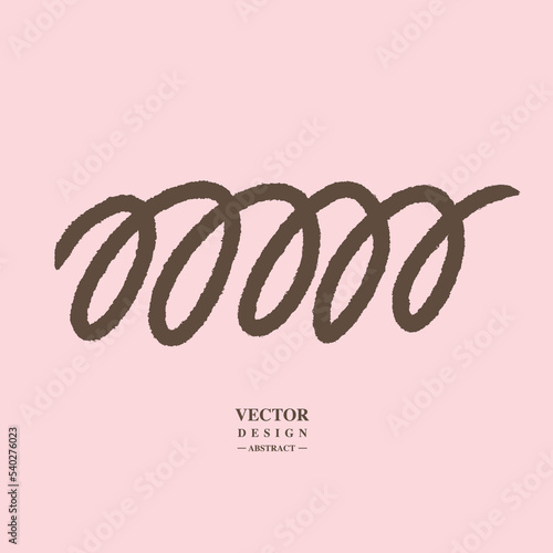 Random hand drawn curly lines, springs, telephone wires, single figures, line style,  express affection, design material, vector 