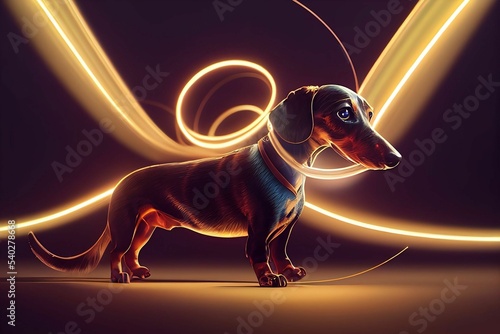 Concept of the energy around a Dachshund Weiner dog photo