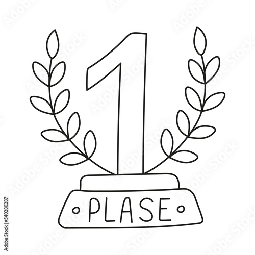 Hand drawn vector illustration winner award.
