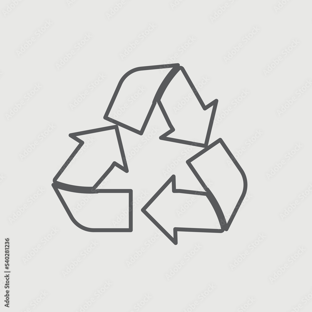 Recycle vector icon illustration sign Recycle vector icon illustration sign