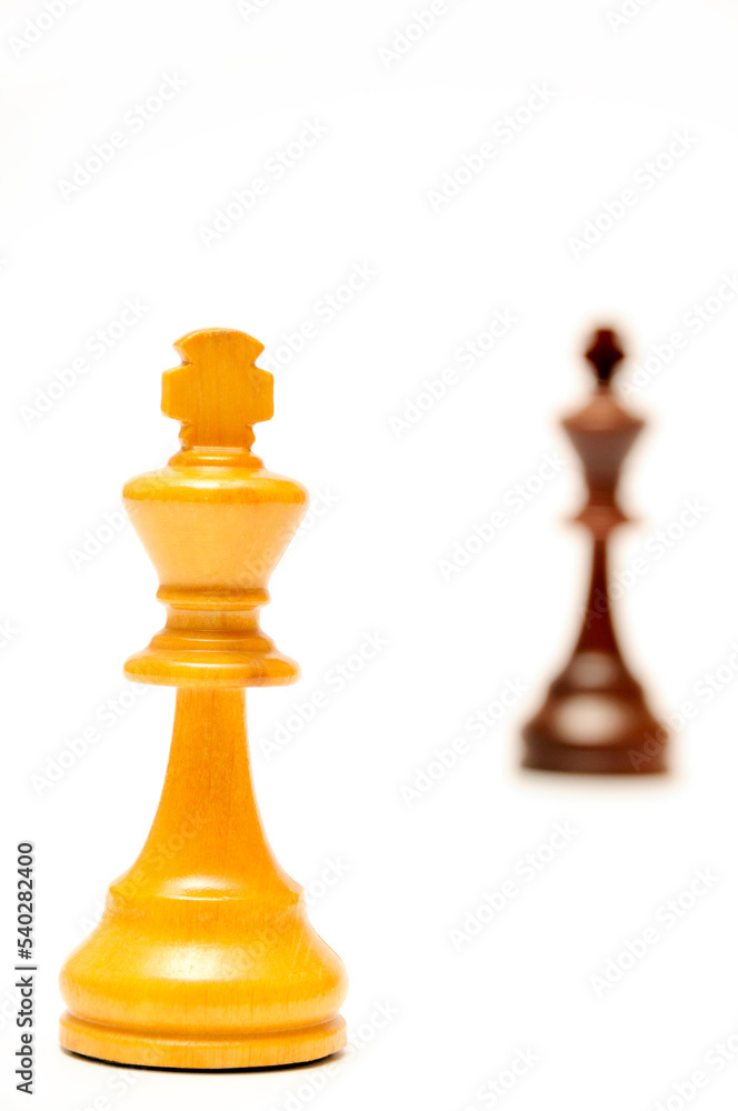 Chess kings opposing, concept for competition, confront and challenge in business Chess kings opposing, concept for competition, confront and challenge in business