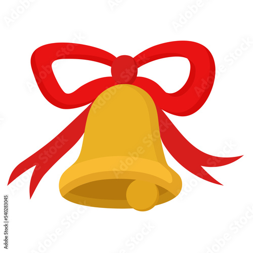bell with ribbon. christmas bell icon logo	