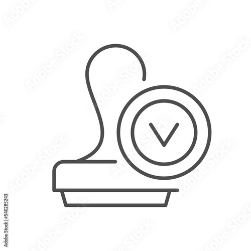 Approval stamp line outline icon
