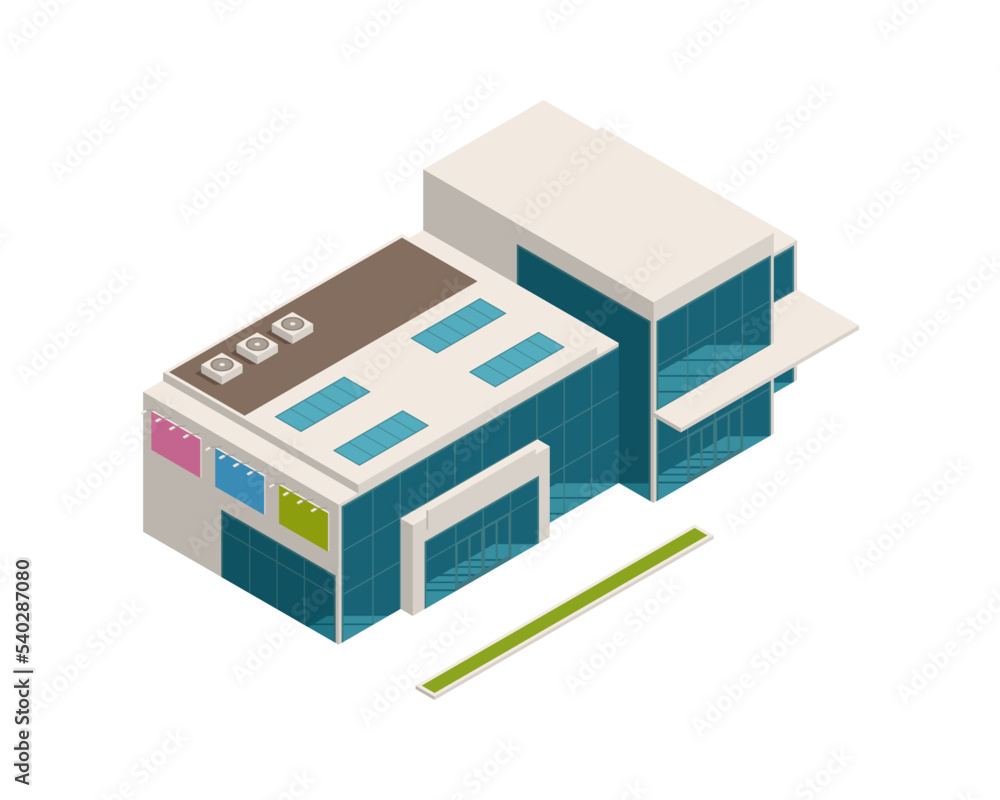 Isometric Mall Building Isometric Mall Building