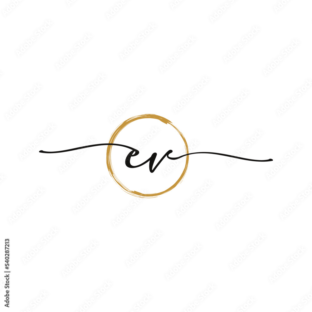 Fototapeta premium Letter E V Initial Beauty Logo
