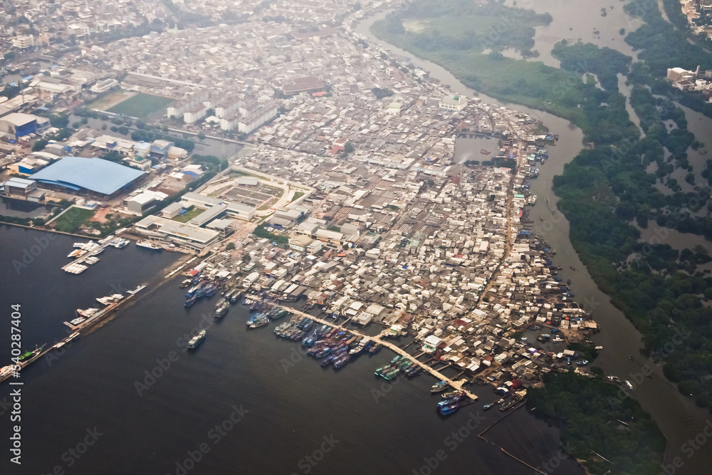 Fototapeta premium aerial view of north jakarta city