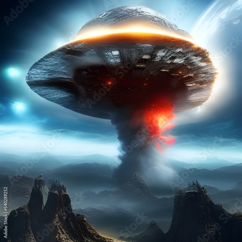 Alien world exploading  photo