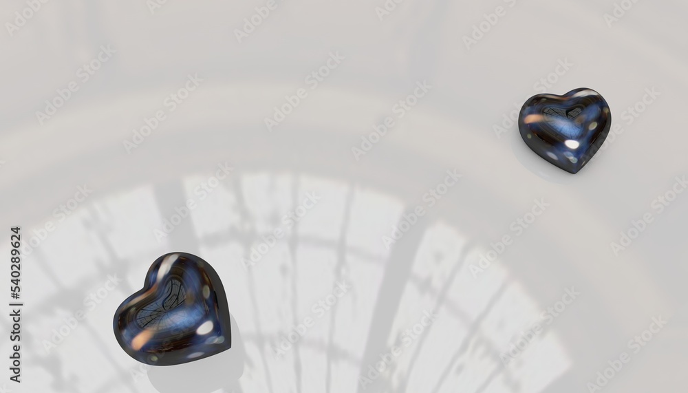 Fototapeta premium abstract soft blur hearts on glossy surface