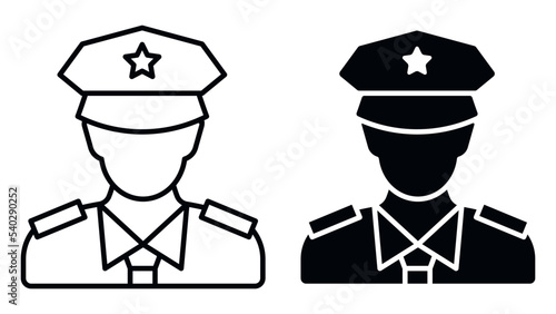 Police officer avatar icon. Vector illustration.