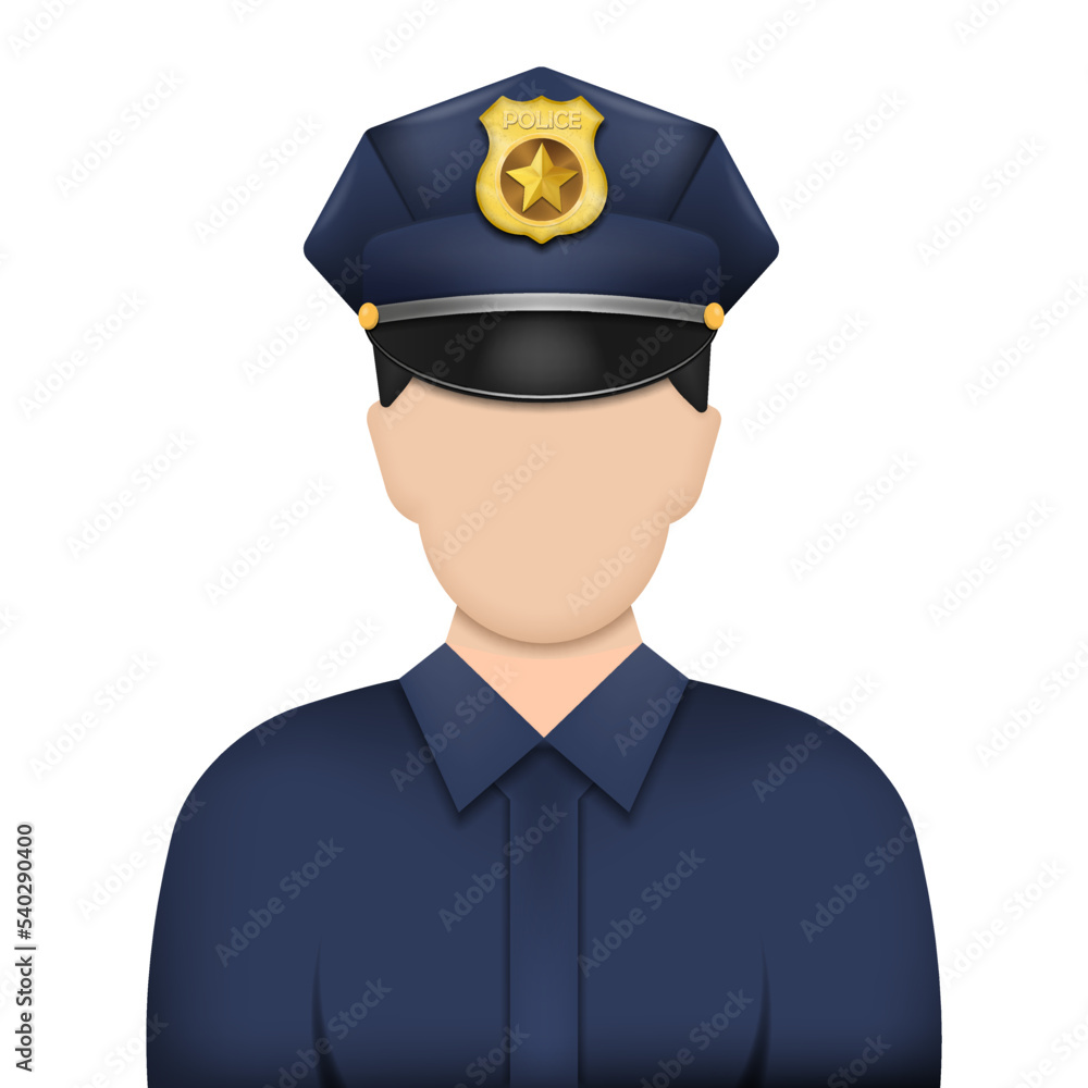 Police officer avatar icon. Vector illustration. Police officer avatar icon. Vector illustration.