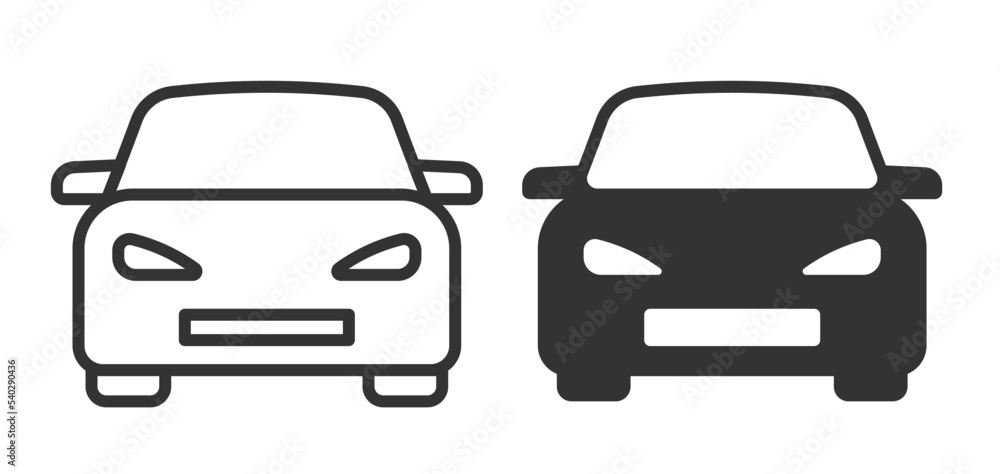 Car icon. Car silhouette front icon. Vector illustration.