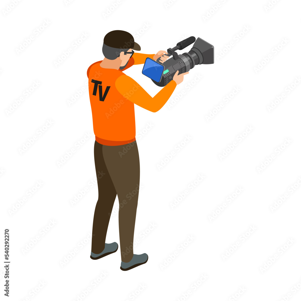 Cameraman Isometric Illustration Cameraman Isometric Illustration