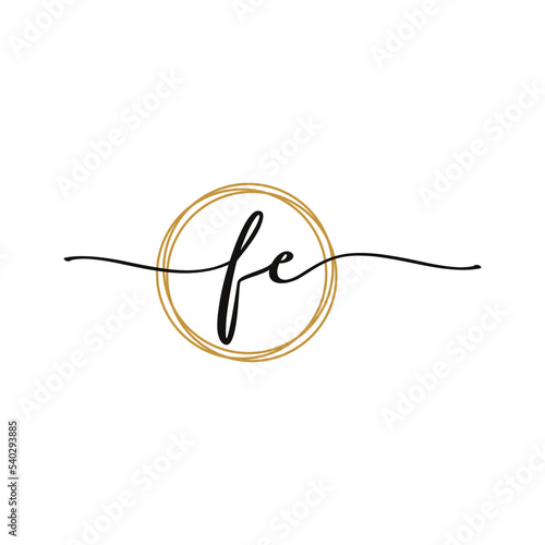 Letter F E Initial Beauty Logo