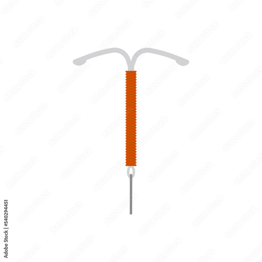Intrauterine device with copper. IUD. Vector illustration. Intrauterine device with copper. IUD. Vector illustration.