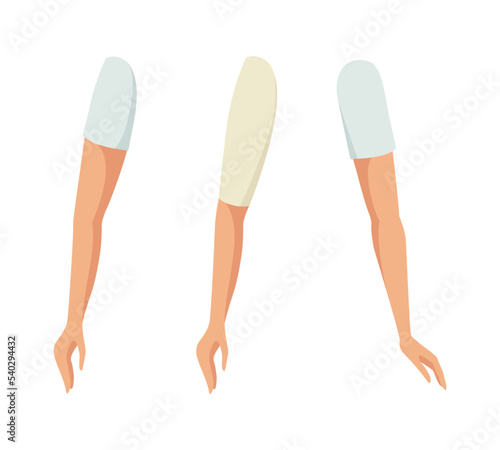 Woman Character Arms as Constructor with Separated Body Part Vector Set